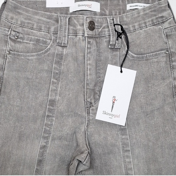 NEW! Skinny Girl December High-Rise Slim Straight Gray Jeans - Picture 6 of 6